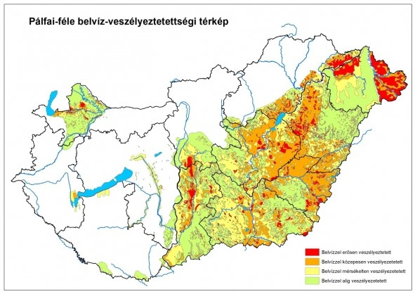 Pálfai-féle belvíz-veszélyeztetettségi térkép