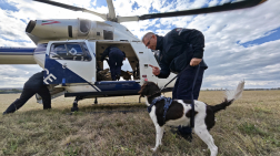 Helikopteres gyakorlaton a Hunor keresőkutyás egysége