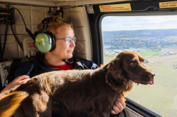 Helikopteres gyakorlaton a Hunor keresőkutyás egysége